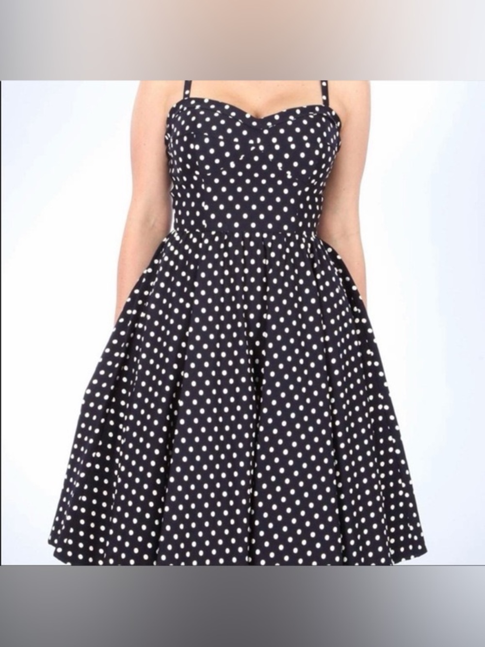 Classic Alicia Estrada “Summertime Swing” Dress – Navy Polka Dot